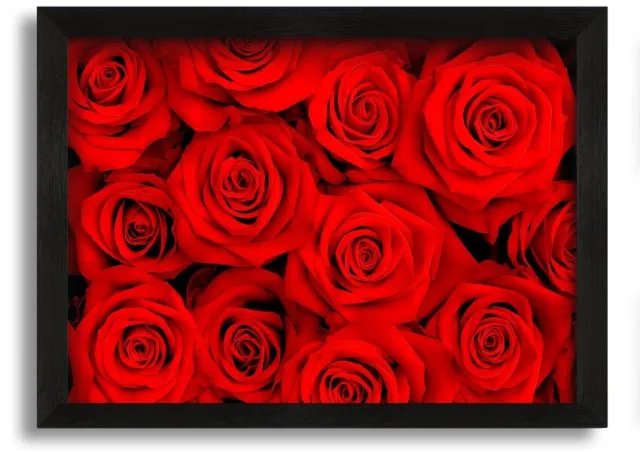 Lovely Roses For The One I Love Black Framed Print Wall Art