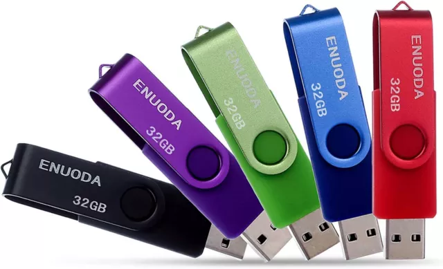 Lot De 5 Clé USB 32 Go ENUODA USB 2.0 Flash Drive Stockage