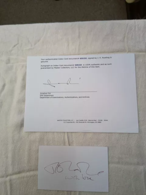 JK ROWLING SIGNED AUTOGRAPH HARRY POTTER CREATOR COA Reduced Selling Re Health