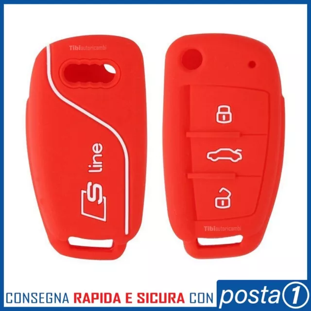 😍 Cover Guscio Gomma Protezione Chiave Telecomando Audi A1 A3 A4 A5 Q3 Q5 Q7 Tt