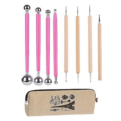Ball Stylus Dotting Painting Tool Set, 8 Piece Sculpt Modeling Tools,Mandala