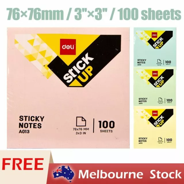 Deli Color Sticky Notes Index Tab Stickers Markers Paper Message Memo 400 Sheets