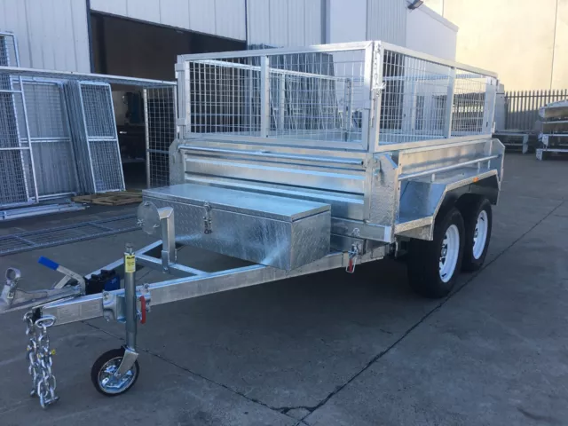 8 x 5 Hydraulic Tipper Galvanised Box Trailer Rated 3500kg ATM with 600mm cage 3