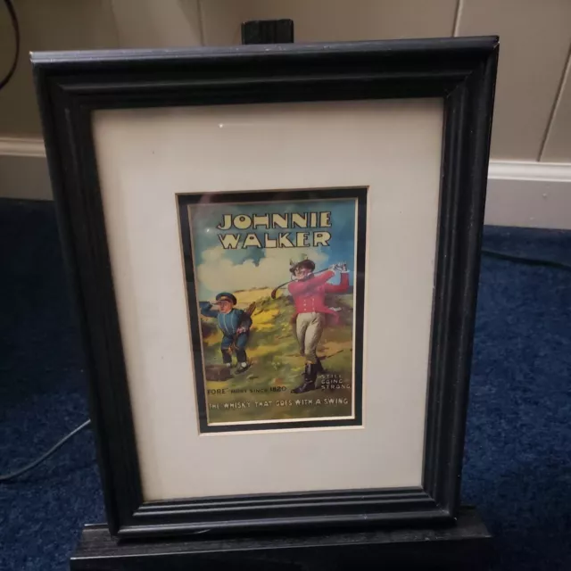 Johnnie Walker Framed Picture with Mat "The Whiskey That Goes With A Swing"