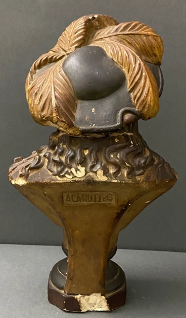 Paire de bustes en plâtre polychrome Fausto et Margherita Acanuti XXe H6198 11