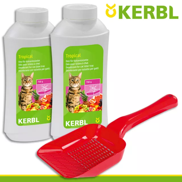 Kerbl 2 x 700 G Deo-Konzentrat pour Toilettes Tropical + Katzenstreuschaufel