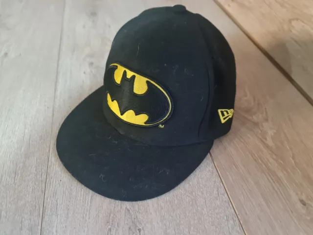 New Era Batman Baseball Cap Black 59Fifty Size 7 1/4DC Comics Hat Embroidered