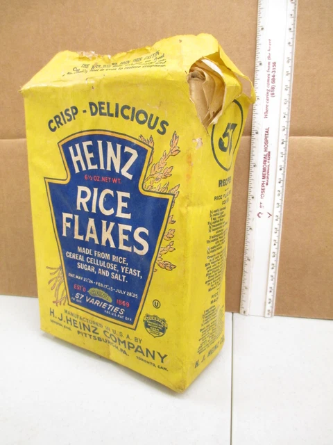 cereal box Heinz RICE FLAKES 1930s vintage radio premium sponsor Roscoe Turner