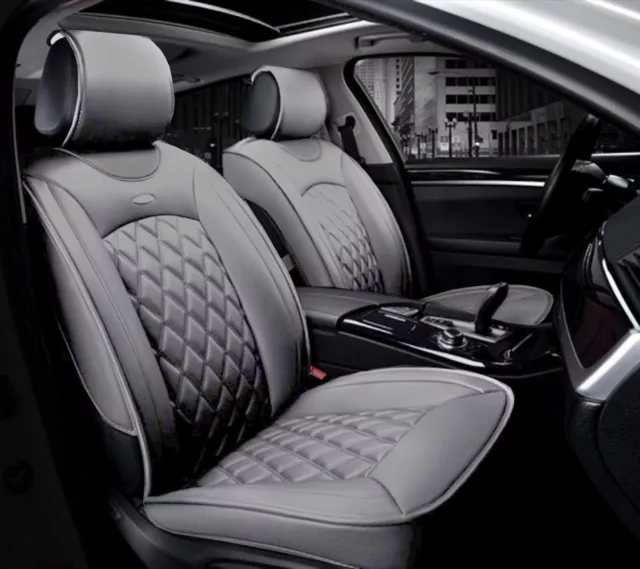 Deluxe Grey PU Leather Front Seat Covers Cushion For Mazda 3 6 CX-3 CX-5