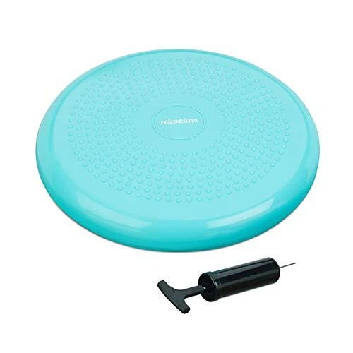 Relaxdays Coussin d’air à picots 33 cm pompe à air balance fitness coussin di...
