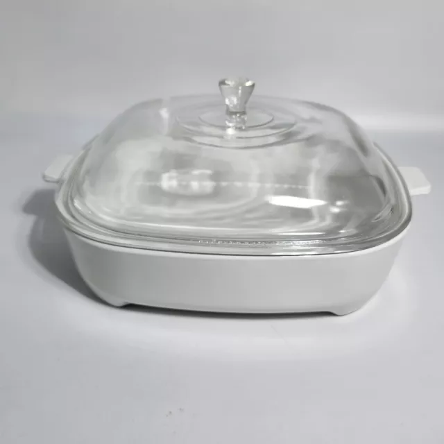 Vintage Corning Ware White MW-16 Pyrex Dome Lid Microwave Browning Dish