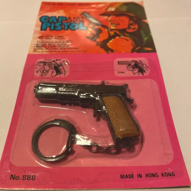 VINTAGE TOY VICTORY Dueling Pistol Mini Cap Gun Keychain w/Holster $20. ...