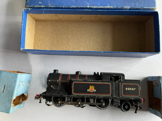 Hornby Dublo Oo Gauge - Edl17 0-6-2 Br Black Tank Locomotive 69567 Boxed- 3 Rail