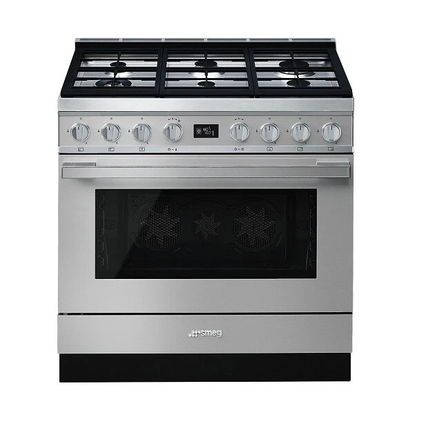SMEG CPF9GPX Cuisine Portofino 90x60 CM Table Gaz Four Multifonctions La + Inox