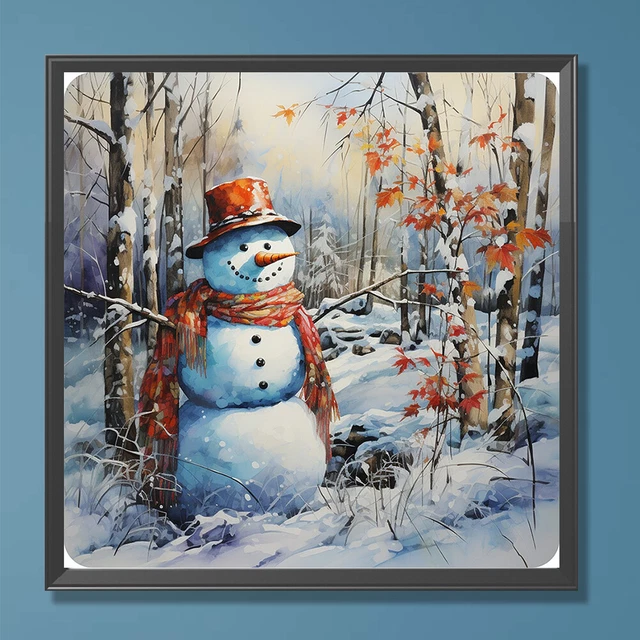 Paint By Numbers Kit DIY Oil Art Snowy Land Picture Home Wall Decor 40x40cm