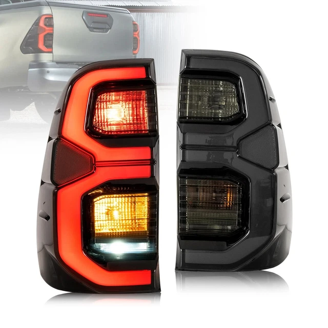 VLAND FULL LED Tail Lights For Toyota Hilux 20152020 Smoked Lens Rear