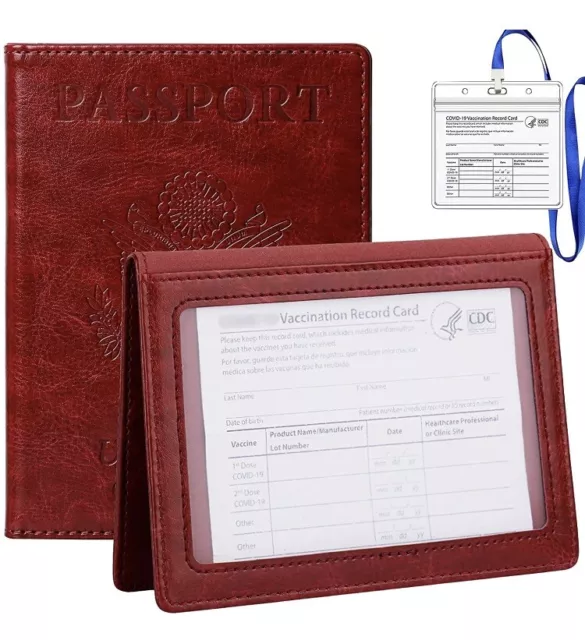 Passport Holder covers with Card Slot Leather Passport Cover for Women Men