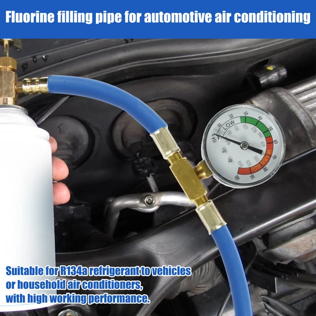 CAR R134A AIR Conditioning Refrigerant Recharge Gas Pressure Gauge Hose