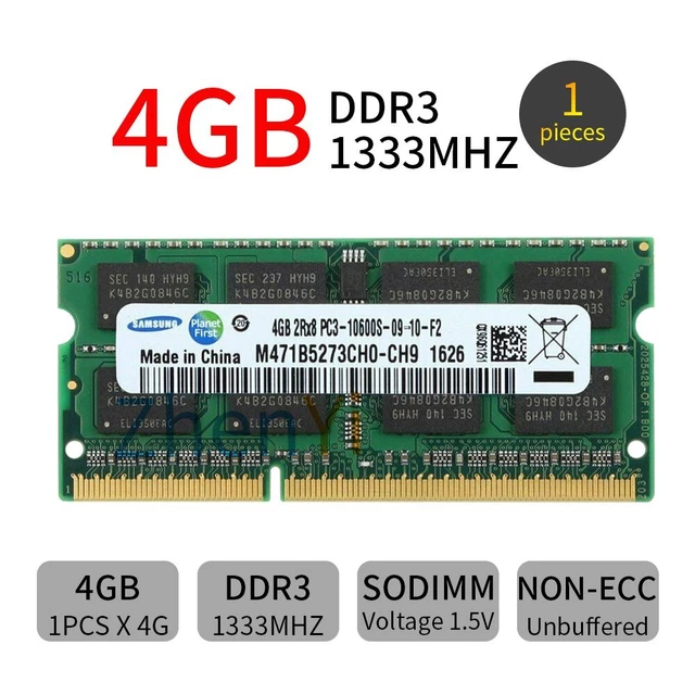 Samsung 4GB DDR3 1333MHz PC3-10600S 2Rx8 204Pin SODIMM Laptop Memory SDRAM BT