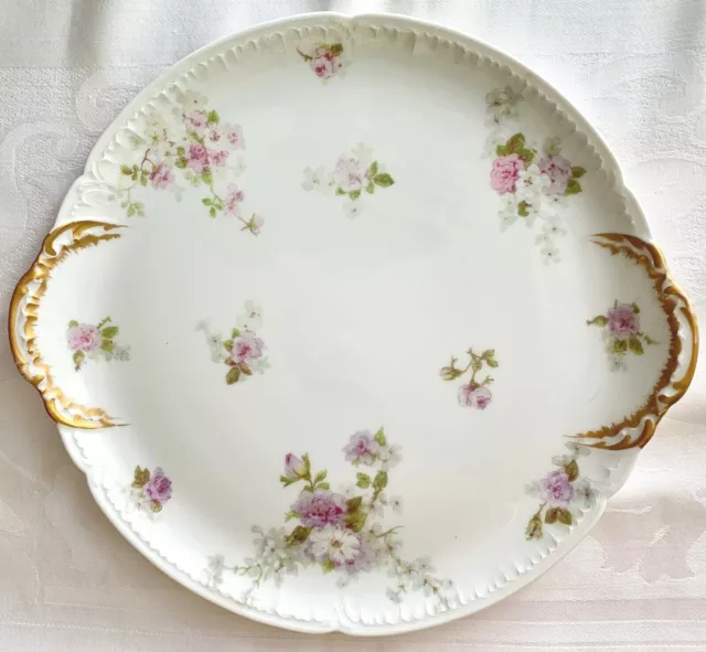 Superb Gda Charles Field Haviland Limoges Lavender Gilded Cake Plate, Xclnt Cond