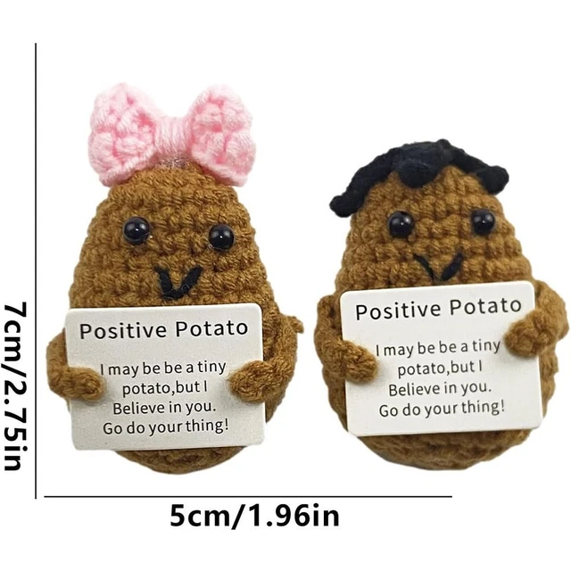 2 Porte-Clés Pomme De Terre En Laine - French Motivational, Cadeau Drôle Et Encouragant