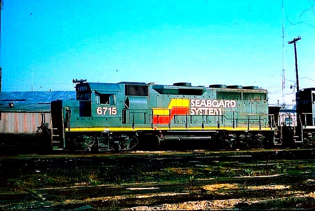 Original Kodachrome Slide Seaboard System Gp-40 #6715 Portsmouth, Va March 1986