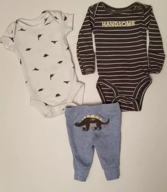 Carter's preemie Baby Boy 3-Pc One Piece Bodysuit and bottoms/pants