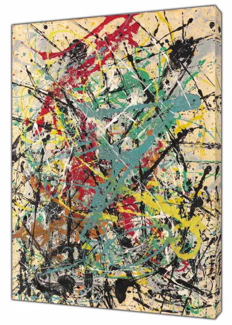 Jackson Pollock Number 16 Painting Picture  Print On Framed Canvas Wall Art