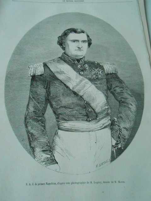 Gravure 1859 - Portrait du Prince Napoléon