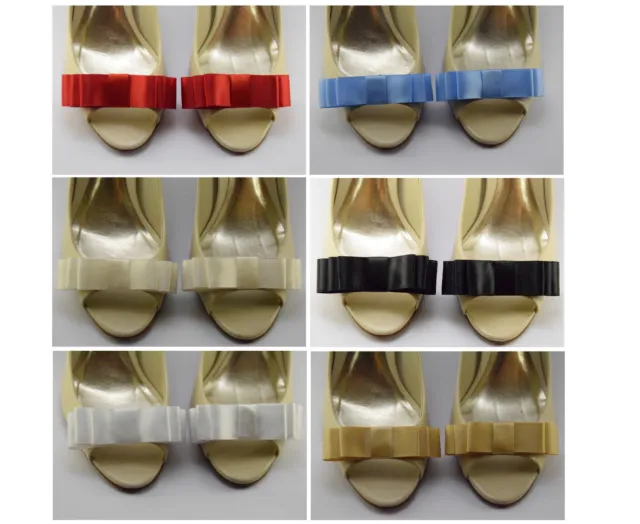 New PAIR SATIN BOW SHOE CLIPS