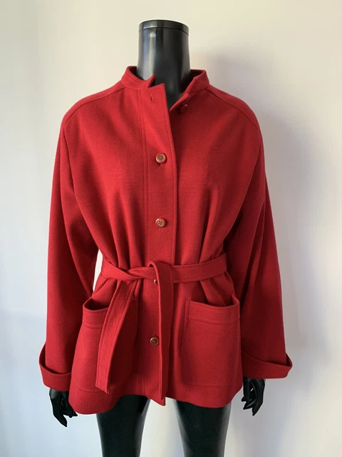 Swing Coat Jaeger Houndstooth Coat Jaeger Red Wool Coat Outlet