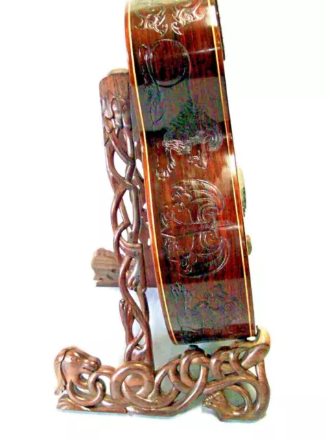 Blueberry Handmade Carved Guitar Stand Celtic Horse Built to Order in 60 Days