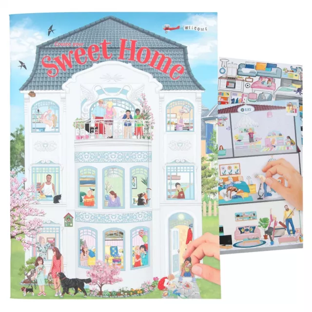 Depesche 11965 Create your Sweet Home Mal- und Stickerbuch Kreativbuch zu Hause