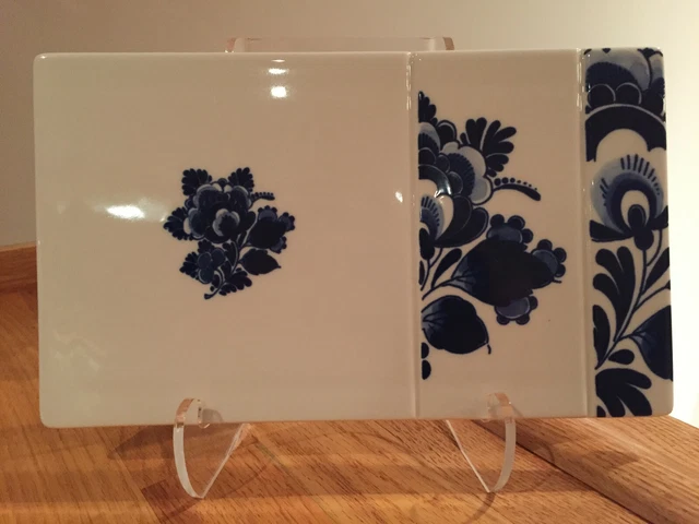 Royal Delft Blue D1653 Dutch Tile Delftware Cheese Sushi Serving Plate Tray NWOB