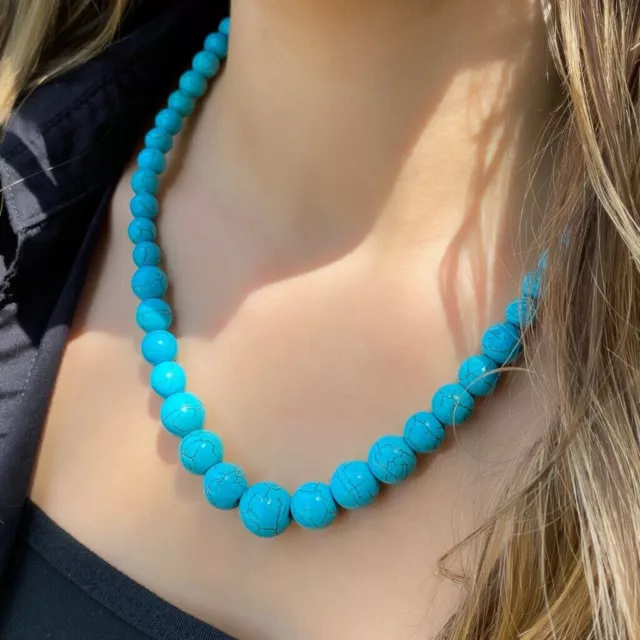 Collier en Perles Naturelles pierres Turquoise