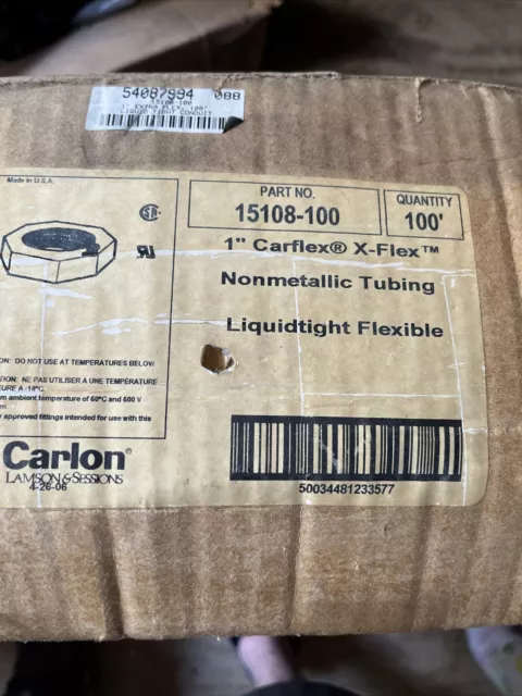 Carlon 100' 1" Flex Conduit Carflex X-flex Nonmetallic Liquid tight Flexible