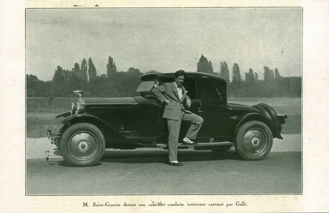 Publicité ancienne automobile M. Saint-Granier cabriolet 1926 issue de magazine