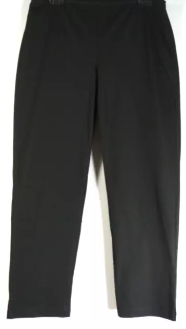 NEW Eileen Fisher Organic Cotton Ankle Slit Pants in Black - size L