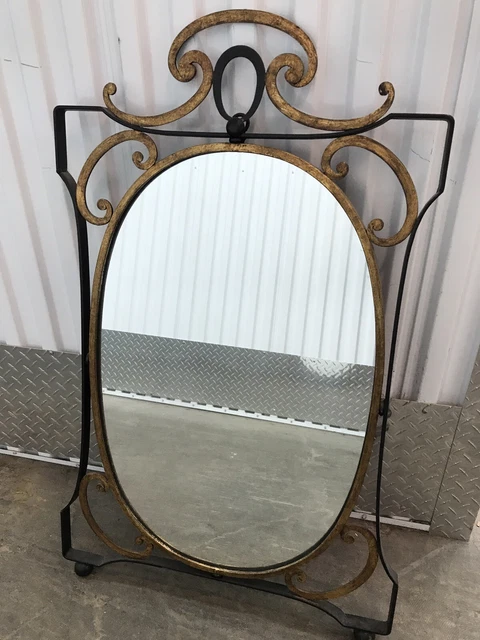 Vintage Palladio Signed Wrought Iron And Gilt Italian Florentine Mirror