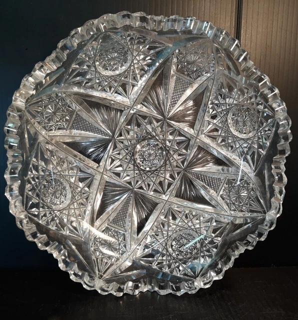 Antique APB Glass Shallow BOWL Unknown Factory American Brilliant Cut Period1900