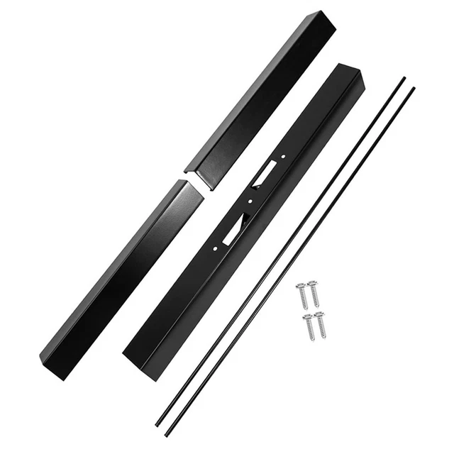 Curtain Rod and Valance Kit Black Adjustable Fireplace Curtain Rod Kit