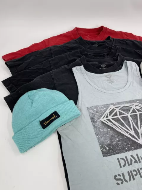 Diamond Supply Co T Shirt Lot Size Men Medium Plus 3 Beanie Hats 4 Shirts 1 Tank 2