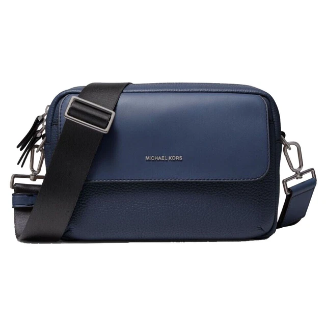 Michael Kors Hudson Pebbled Leather Utility Messenger Crossbody Bag