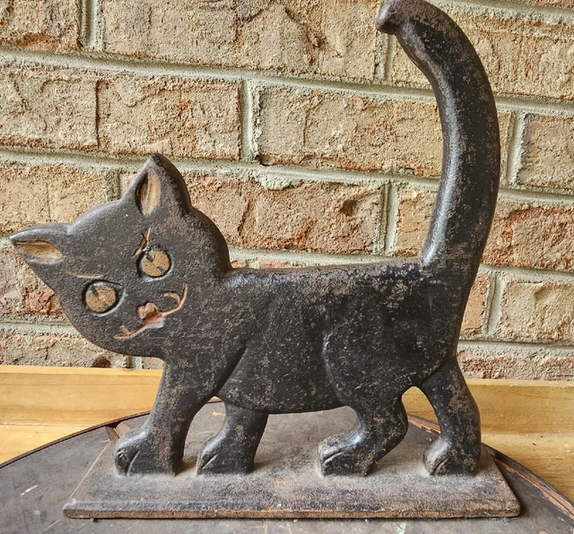 Antique Cat Bootscraper Circa 1930 Black Cat Cast Iron Boot Scraper #2
