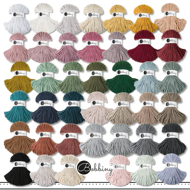 Bobbiny 5 M Corde Tressée Premium Ø 5 MM Fil Textile Mètre 41 Couleurs