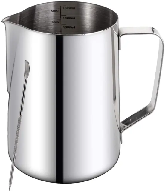 50oz Milk Frothing Pitcher, Stainless Steel Coffee Tools Cup Steaming...
