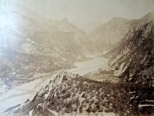 PHOTOGRAPHIE 1890  pont CHARLES-ALBERT  ST MARTIN DU VAR NICE chemin de fer  sud