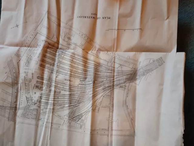 L1y Ephemera Folded Map Plan Of Waterloo Station 1922 Reprint