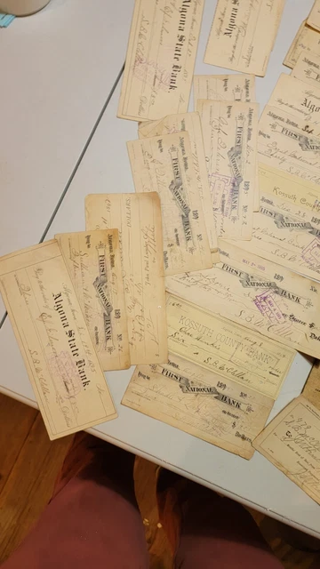 Huge Lot Of 1800's Bank Notes, Receipts, Postcards, Ledgers Northern Iowa 11