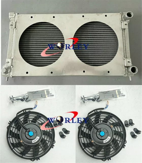 Aluminum Radiator + shroud +fans for VW Golf MK1 MK2 GTI/Scirocco 1.6 1.8 8V MT